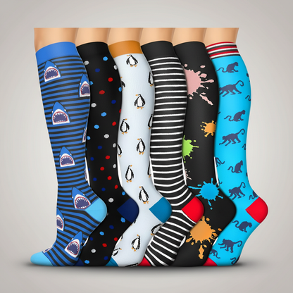 Pack Of 6 Compression Socks For Hiking