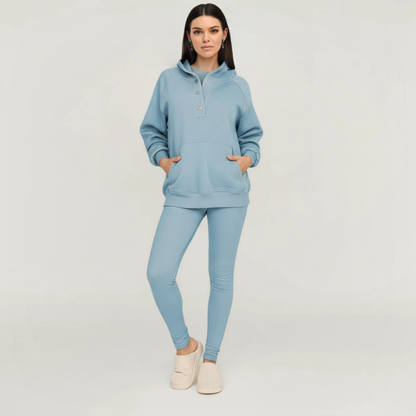 Modern Knit Hoodie And Legging Set