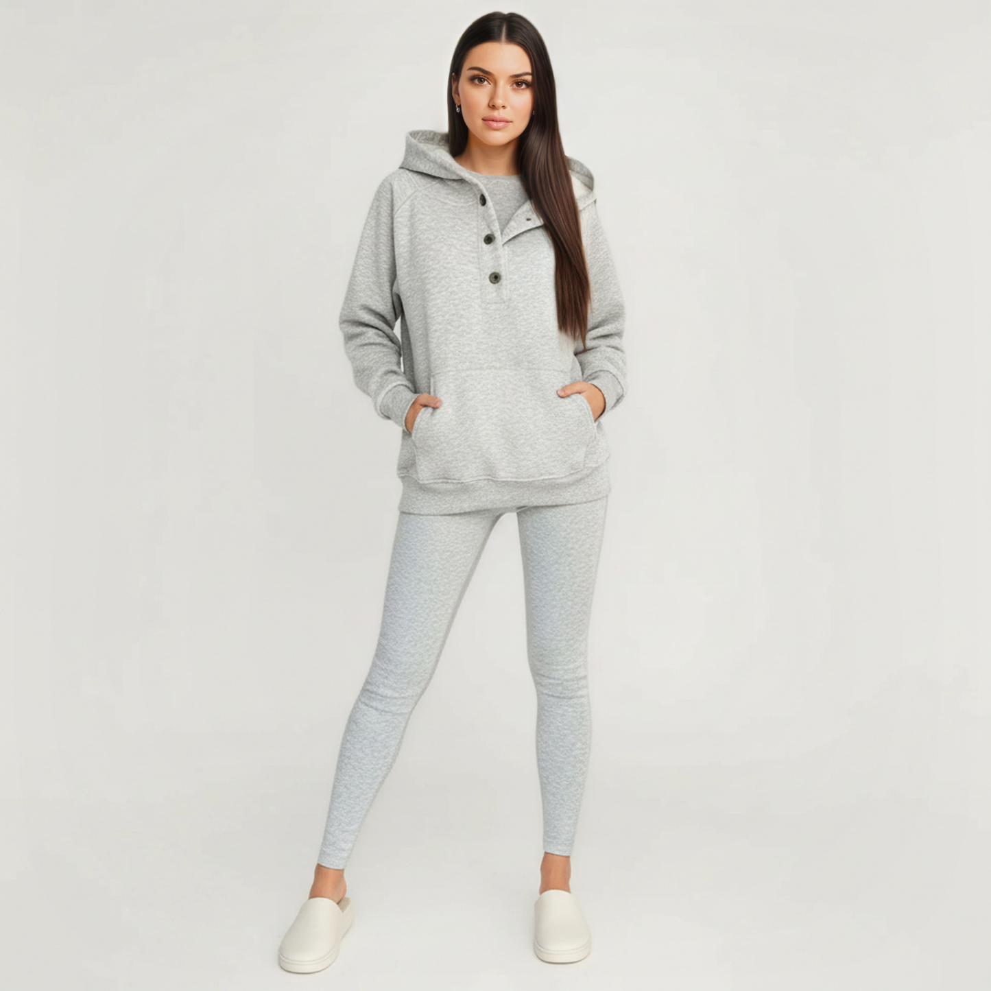Modern Knit Hoodie And Legging Set