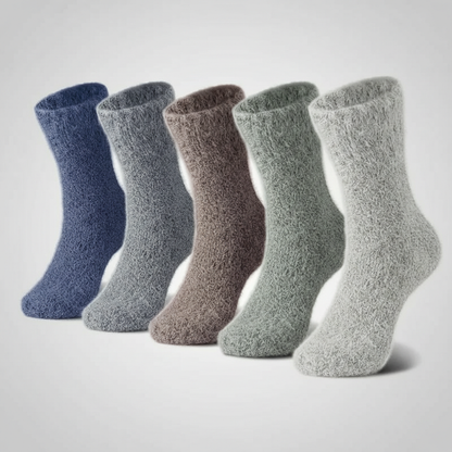 5 Pair Reindeer Design Knit Crew Socks
