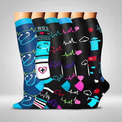 Pack Of 6 Compression Socks For Hiking