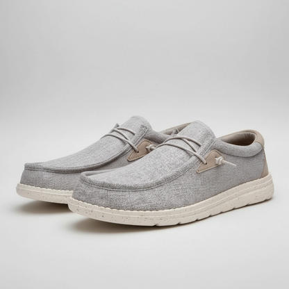 Woven Texture Casual Loafers With Lace Details For Men