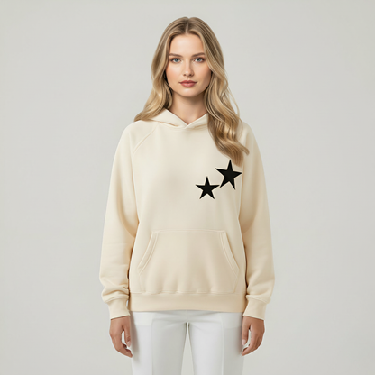 Casual Double Star Printed Hoodie