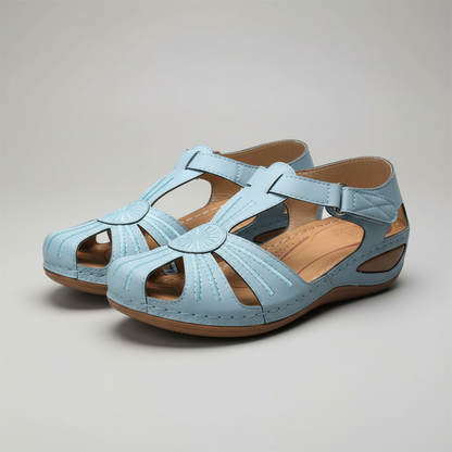 Everyday Adjustable Strap Low Wedge Sandals