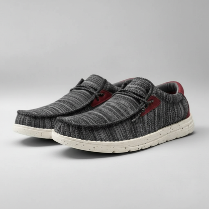 Woven Texture Casual Loafers With Lace Details For Men