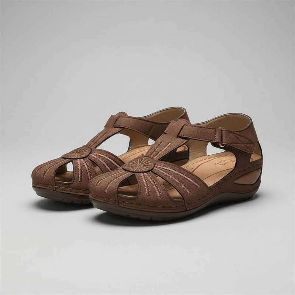 Everyday Adjustable Strap Low Wedge Sandals