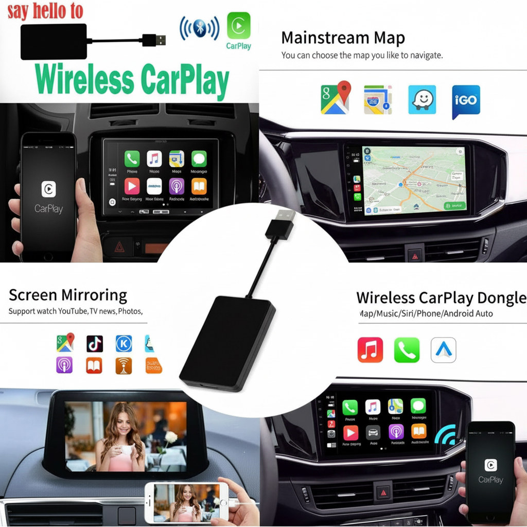 CarPlay and Android Auto Adapter Wireless Connectivity for All Car Brands