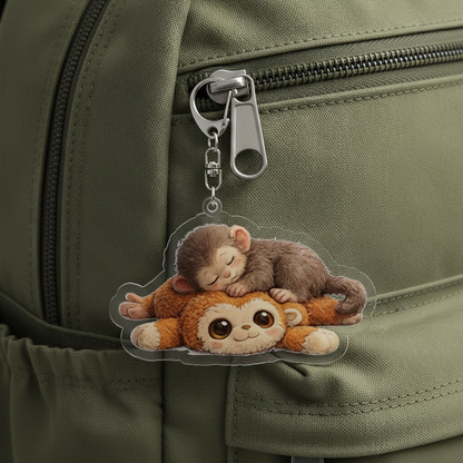 Zoo Punch Monkey Acrylic Keychain And Backpack Accessories