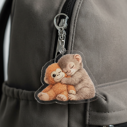 Zoo Punch Monkey Acrylic Keychain And Backpack Accessories