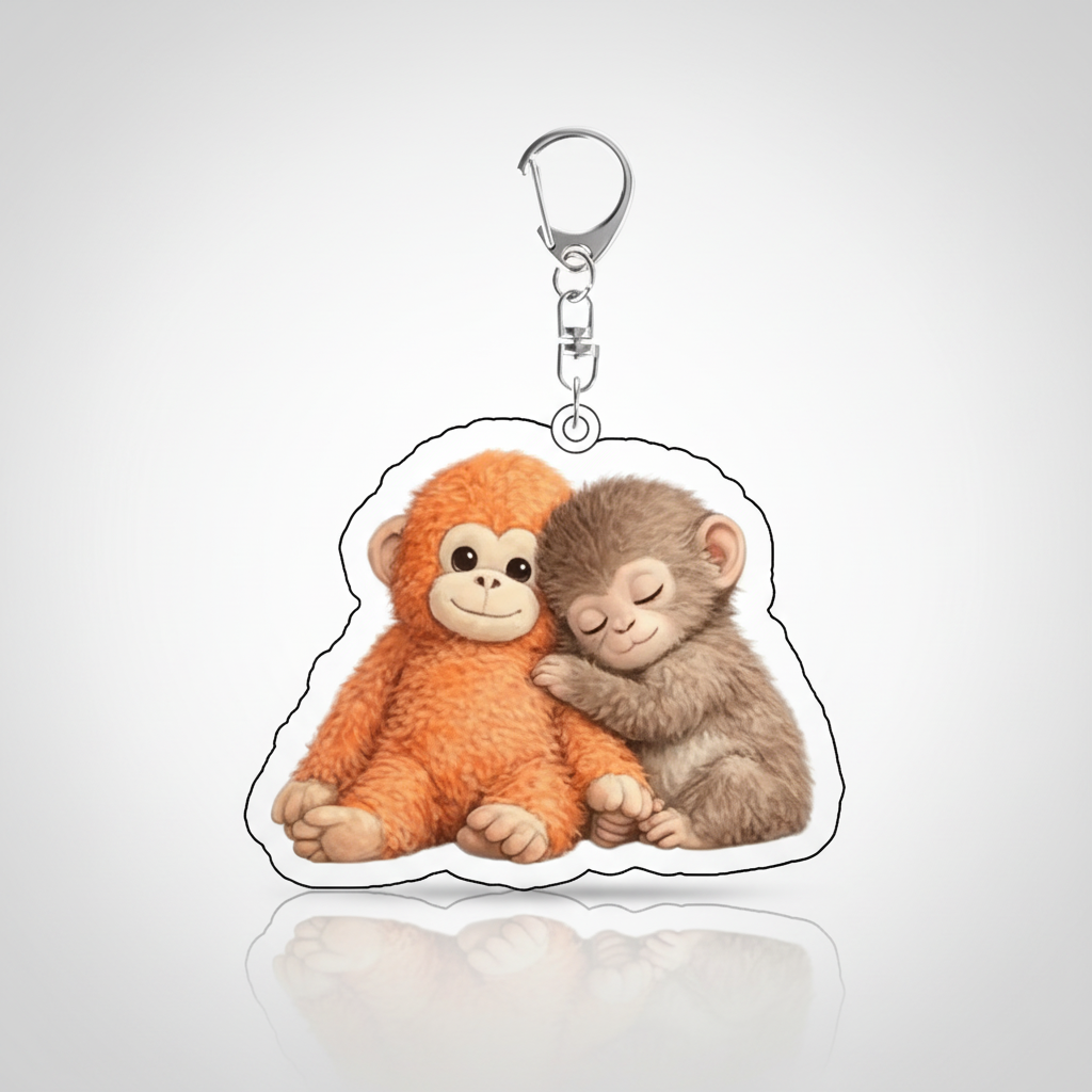 Zoo Punch Monkey Acrylic Keychain And Backpack Accessories