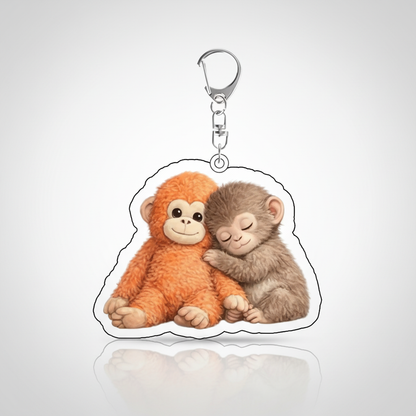 Zoo Punch Monkey Acrylic Keychain And Backpack Accessories