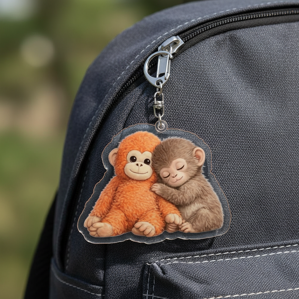 Zoo Punch Monkey Acrylic Keychain And Backpack Accessories