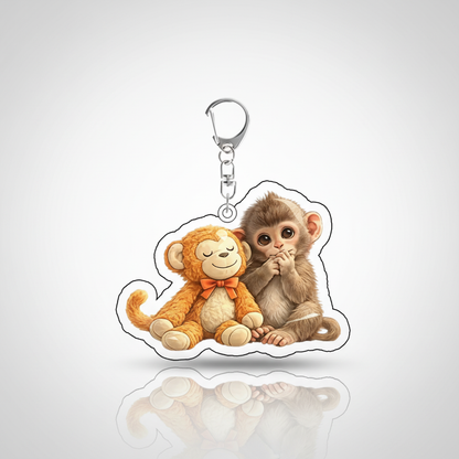 Zoo Punch Monkey Acrylic Keychain And Backpack Accessories