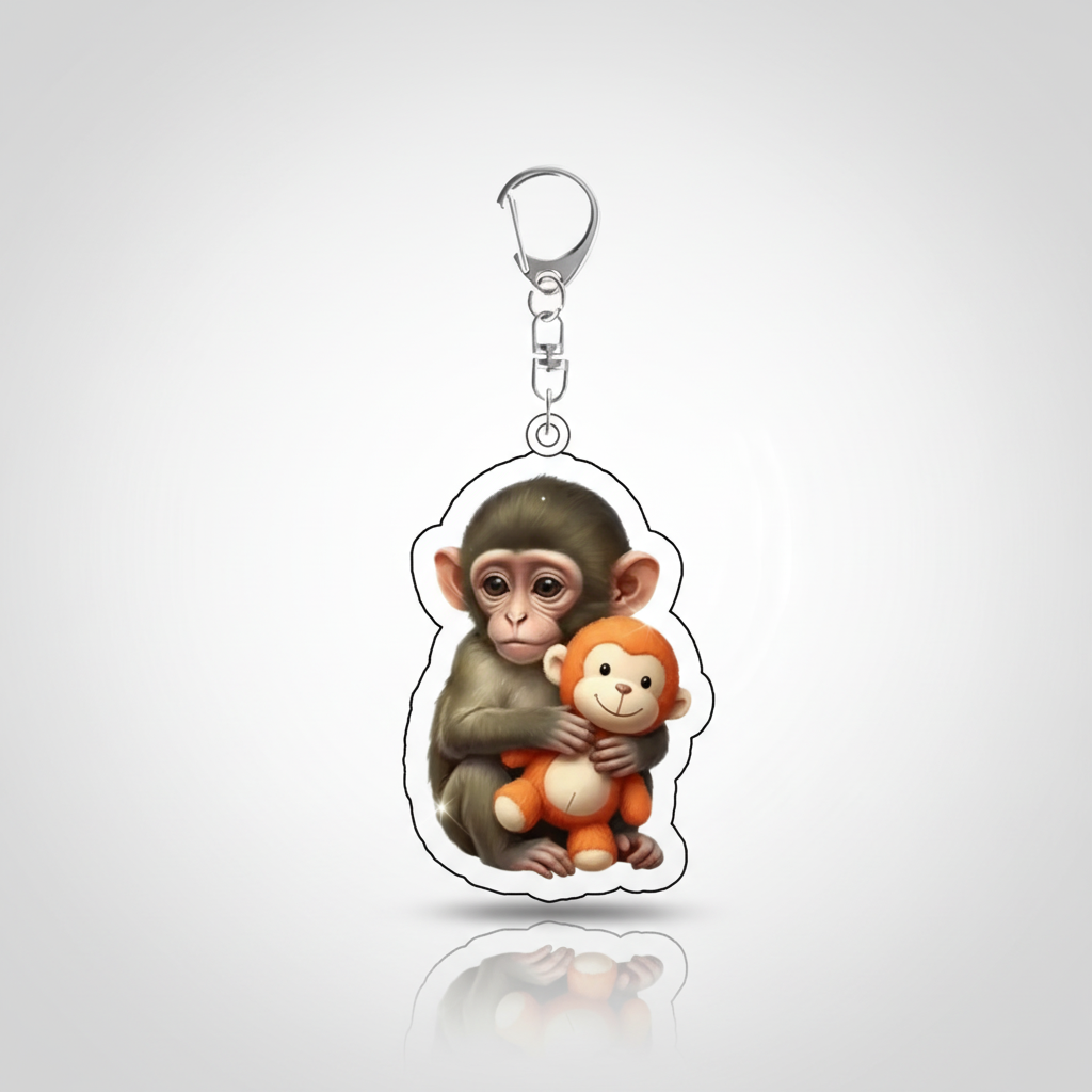 Zoo Punch Monkey Acrylic Keychain And Backpack Accessories