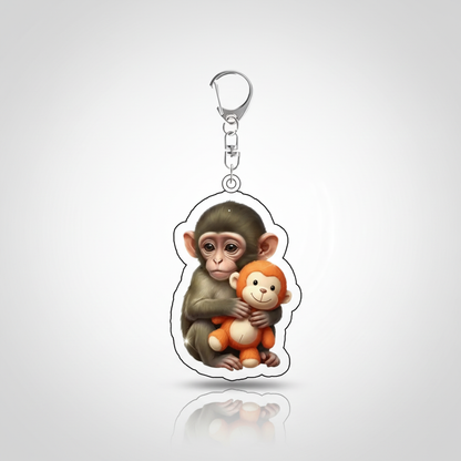 Zoo Punch Monkey Acrylic Keychain And Backpack Accessories