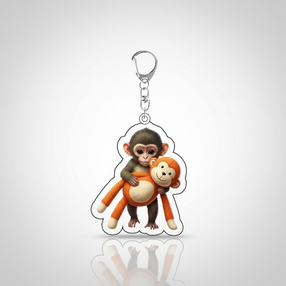 Zoo Punch Monkey Acrylic Keychain And Backpack Accessories