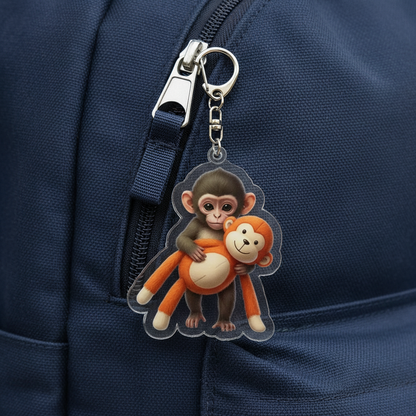 Zoo Punch Monkey Acrylic Keychain And Backpack Accessories