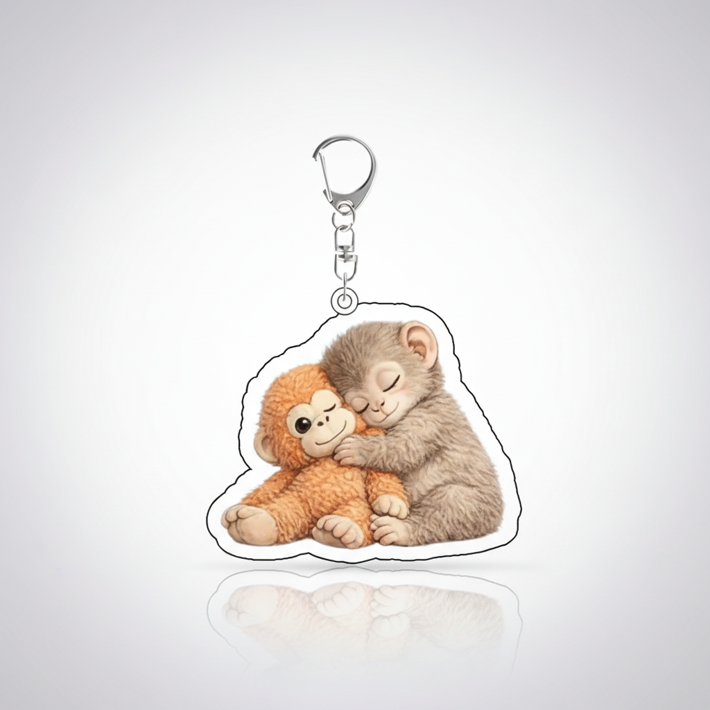 Zoo Punch Monkey Acrylic Keychain And Backpack Accessories