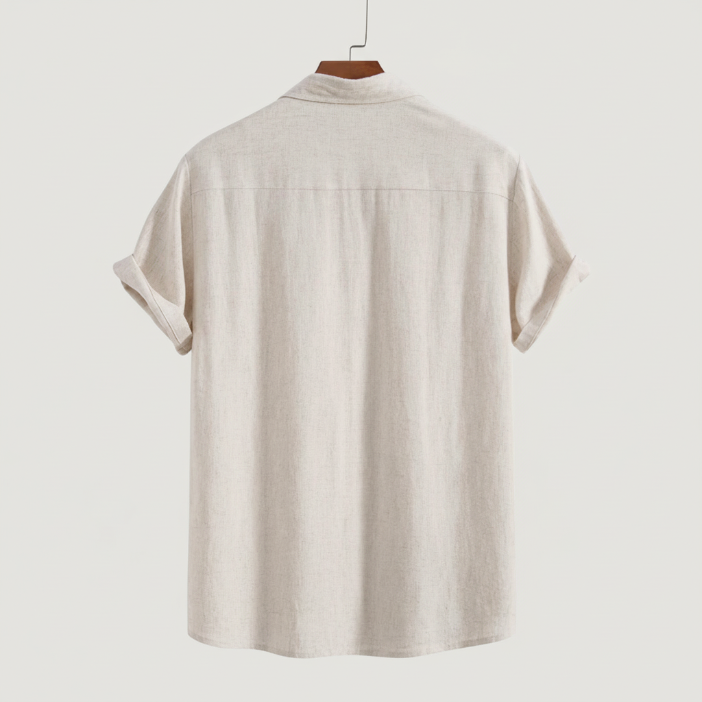 Rayon Linen Blend Button Up Shirt