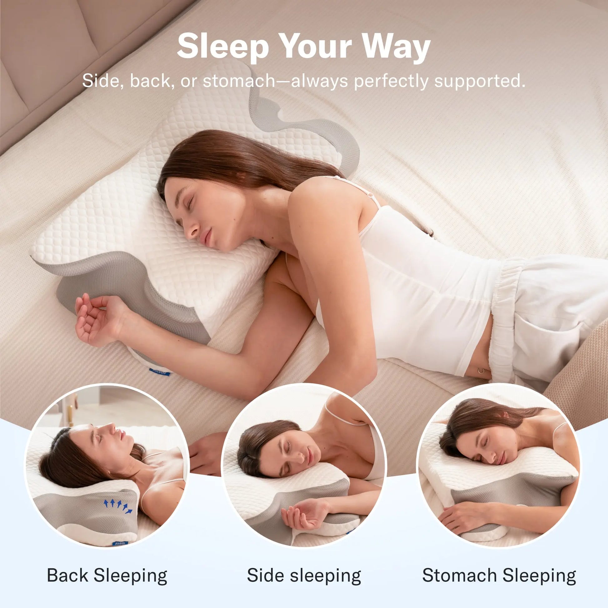 Supports back, side and stomach sleepers
