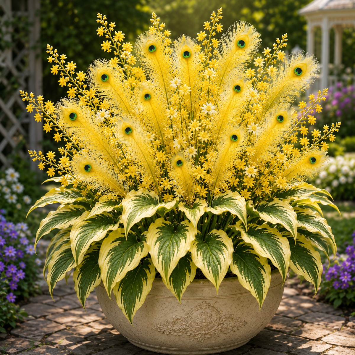 Peacock Flame Hosta Bulbs For Garden And Lawns