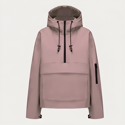 Hooded Half Zip Leopard Print Pullover Hoodie
