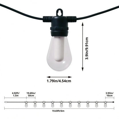 Dimensions: 19.69ft / 6m strand, 10 bulbs, 50cm bulb spacing