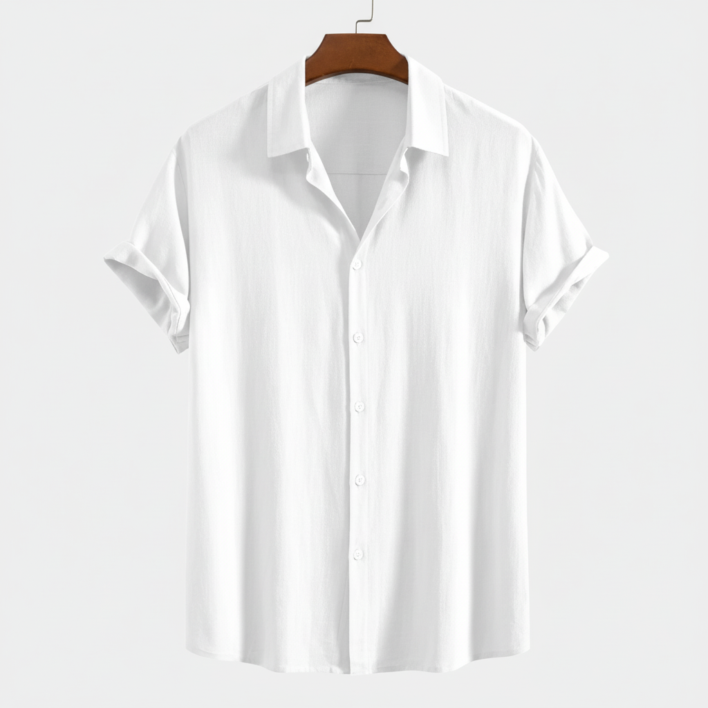 Rayon Linen Blend Button Up Shirt
