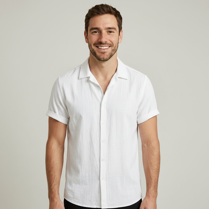 Rayon Linen Blend Button Up Shirt