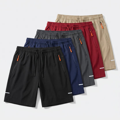 Flex Fit 5-pack of dry-fit training shorts fanned out to show all five colours