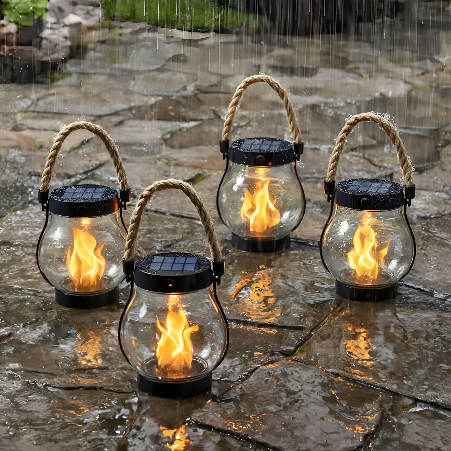 Solar Lantern With Warm Flame Light Effect | SLIMG:7296379454690971561