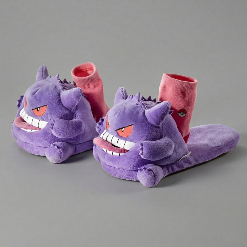 Plush Cartoon Monster Character Slip On Slipper