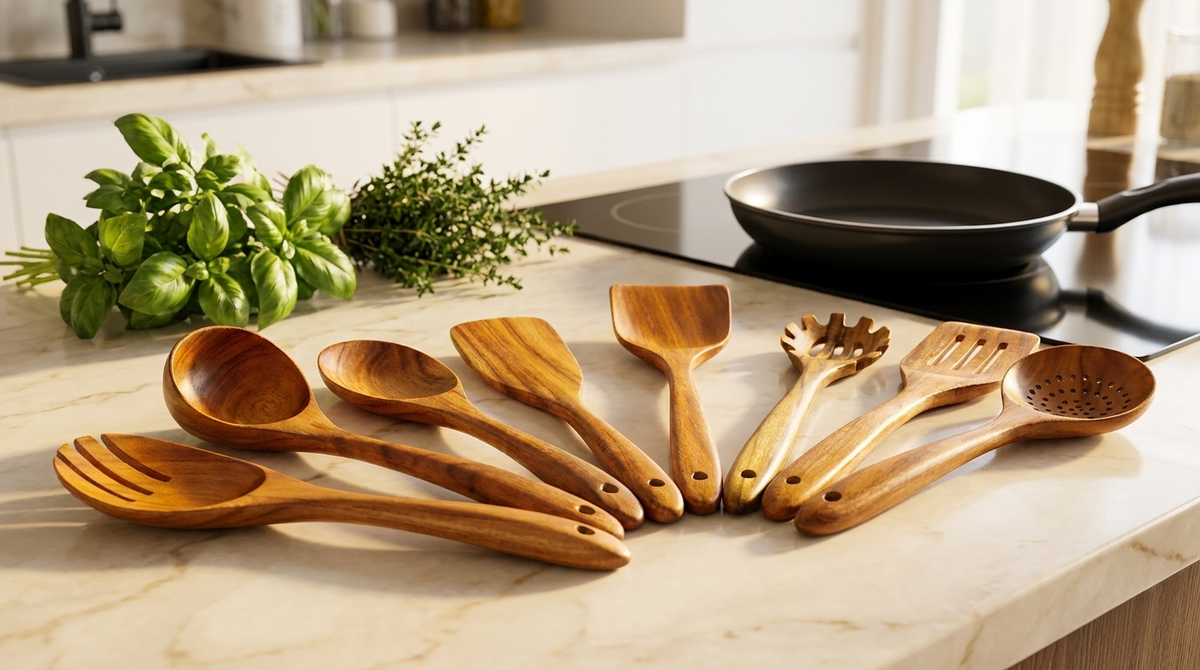 Teak Utensils in use