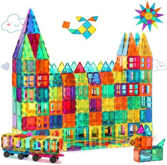 Stem Magnetic Building Tiles Set With Cars And Idea Book