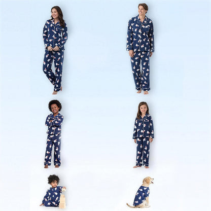 Blue polar bear print matching family Christmas pajamas – photo 4